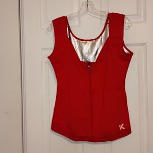 Kewlioo Women's Sauna Shirt Heat Trapping Sweat Vest Shaper Weightloss Red 2/3X